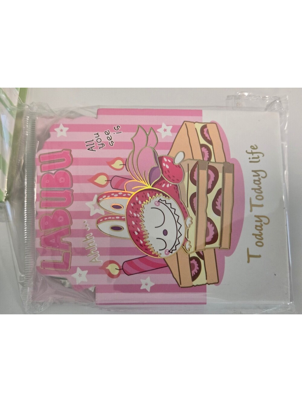 Labubu pink cake clipboard memo pad